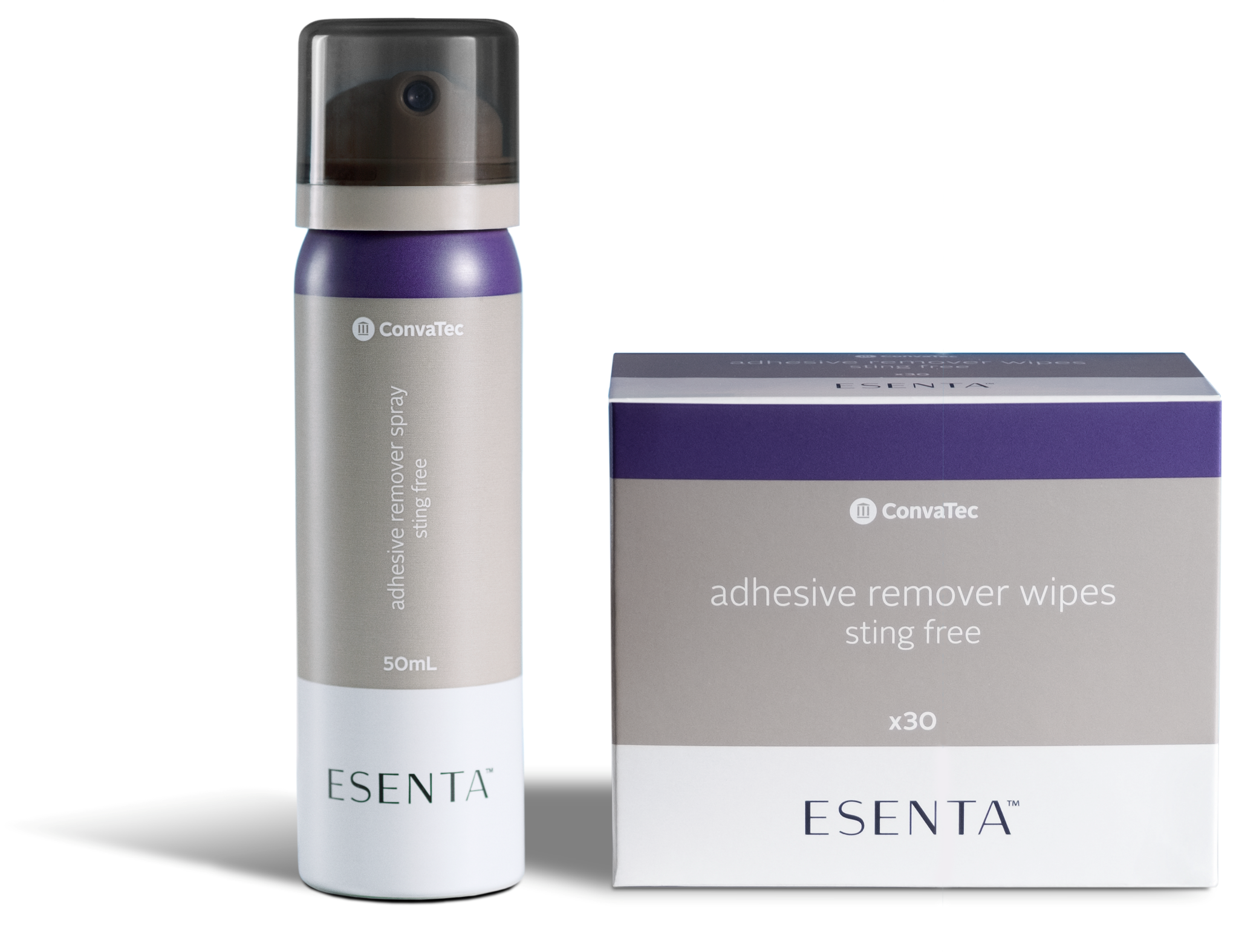 Esenta sting free adhesive remover wipes and spray